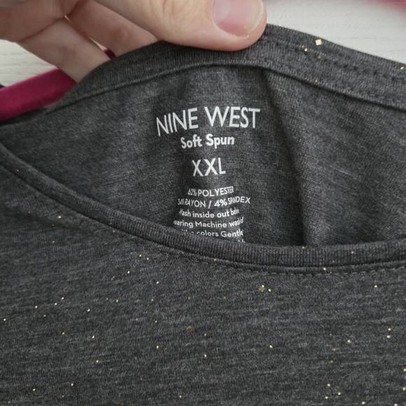 (Bundle Me!) Nine West Charcoal Long Sleeve Top - Picture 3 of 4